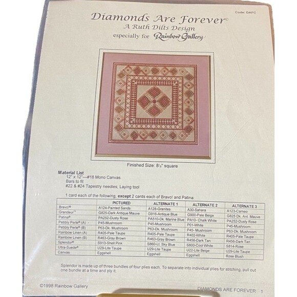 Diamonds Are Forever A Ruth Dilts Design ESP. For Rainbow Gallery Code:  DAFC - Picture 1 of 7